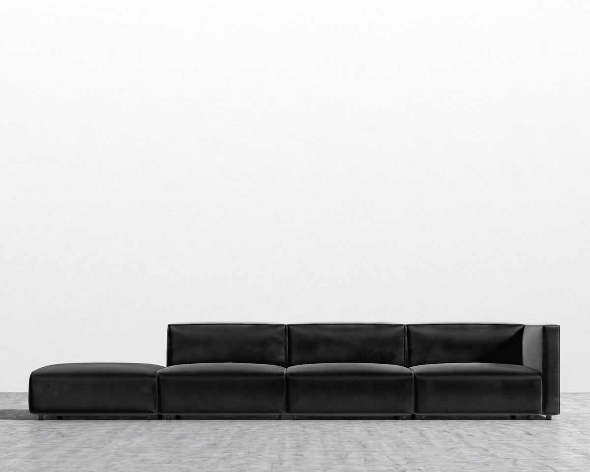 Arya Modular Sectional - Open Left, Plush Velvet - Black