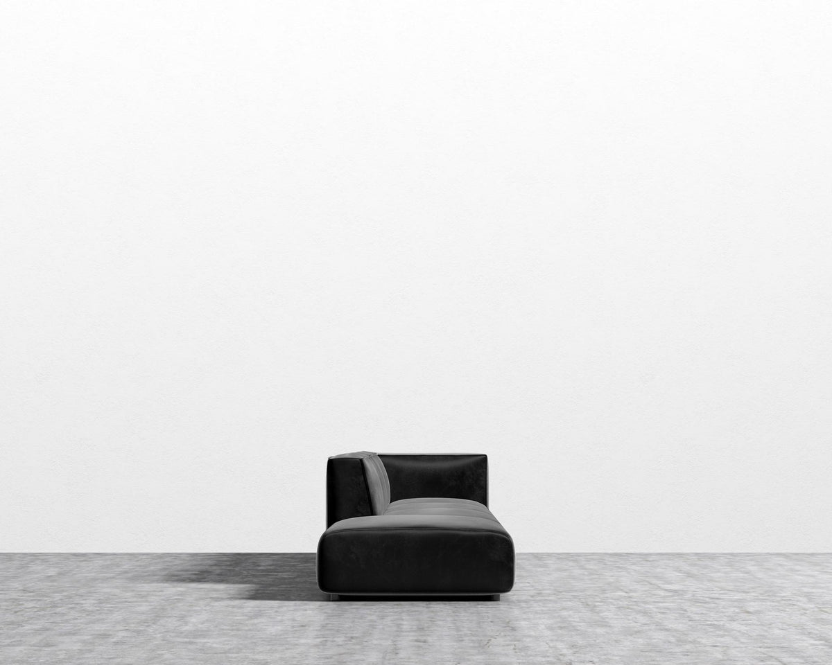 Arya Modular Sectional - Open Left, Plush Velvet - Black