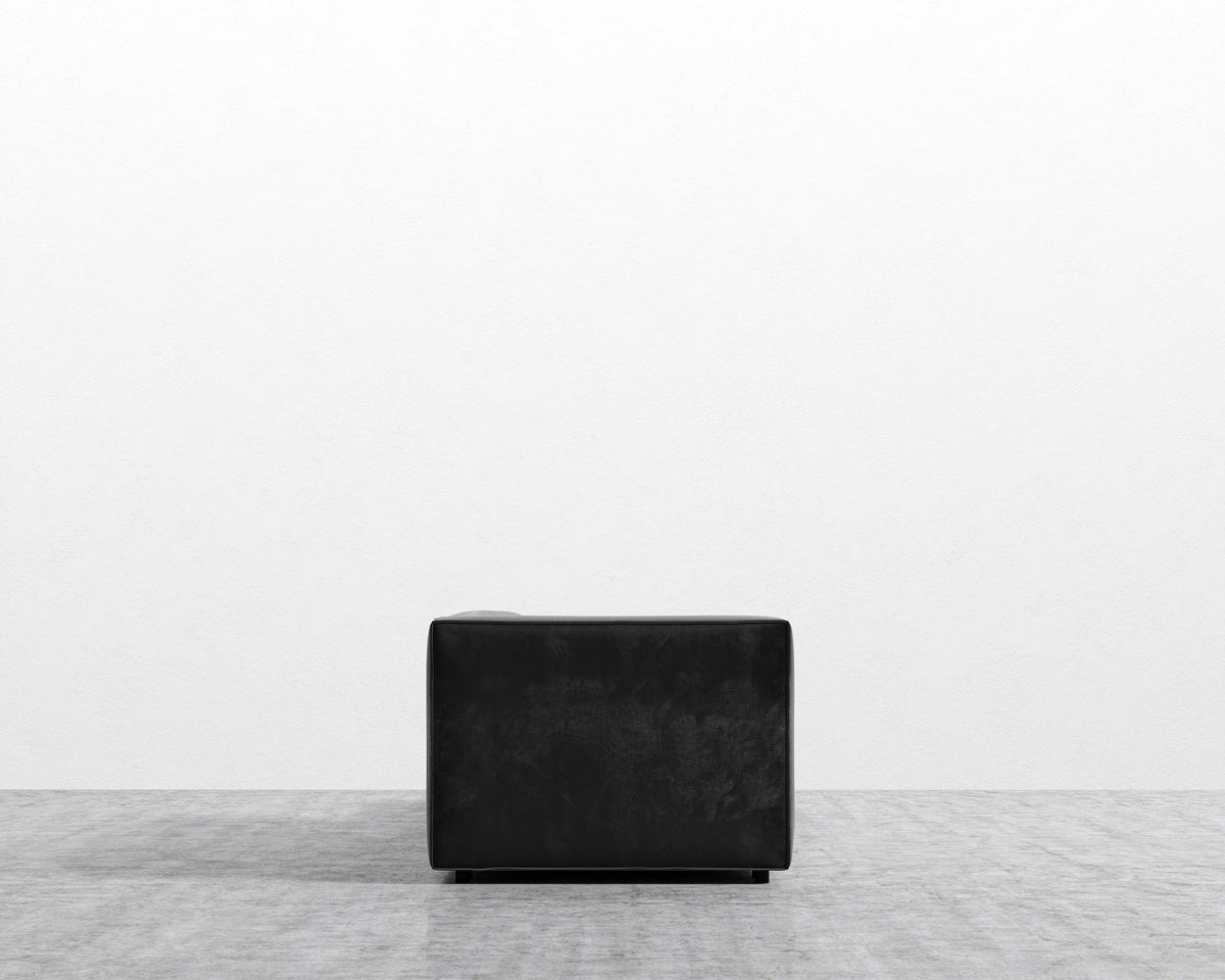 Arya Modular Sofa with Open End - Open Left, Plush Velvet - Black