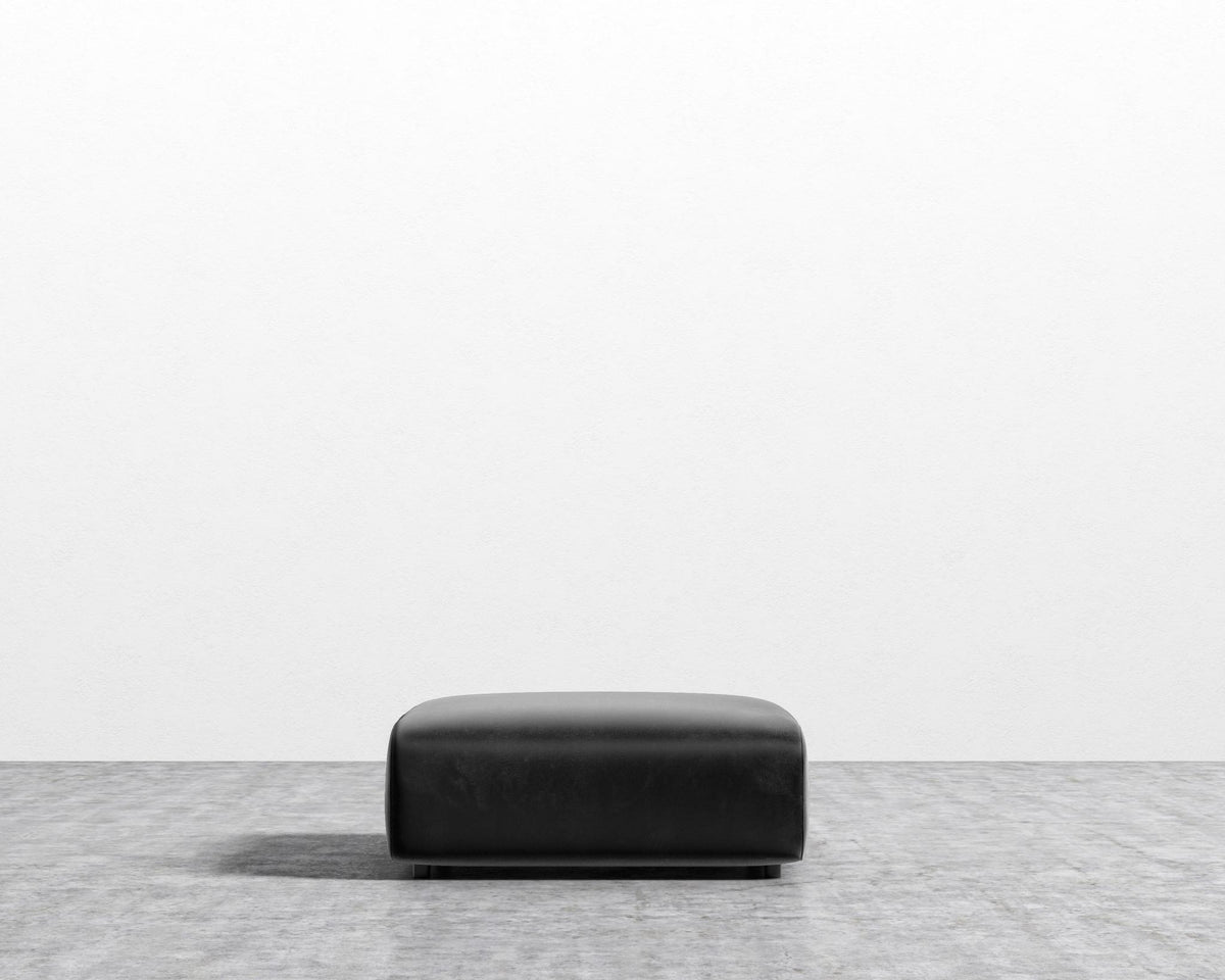 Arya Ottoman - Plush Velvet - Black
