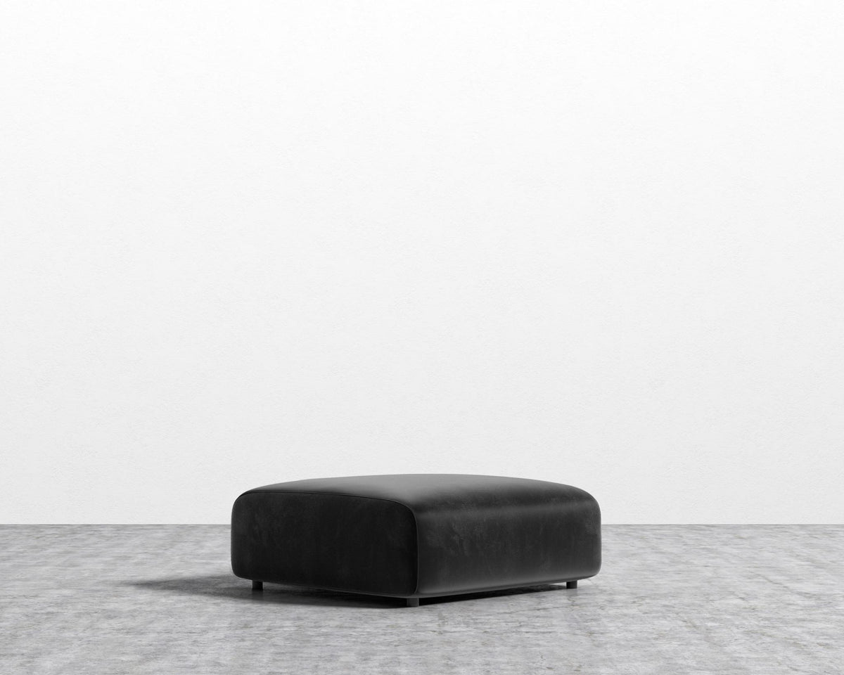 Arya Ottoman - Plush Velvet - Black