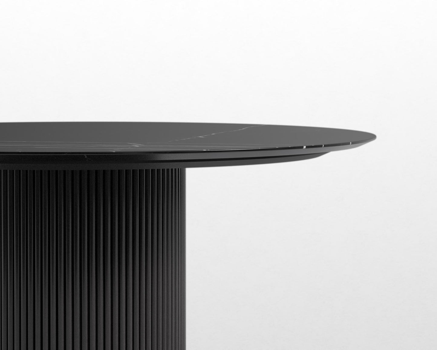 Athena Round Dining Table - Ebony, 48" | 122cm, Black Pietra Ceramic