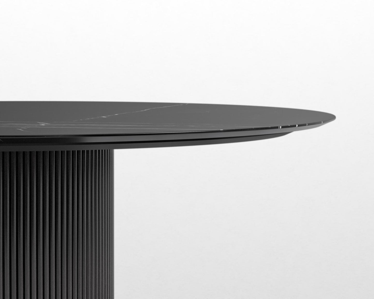 Athena Round Dining Table - Ebony, 48" | 122cm, Black Pietra Ceramic
