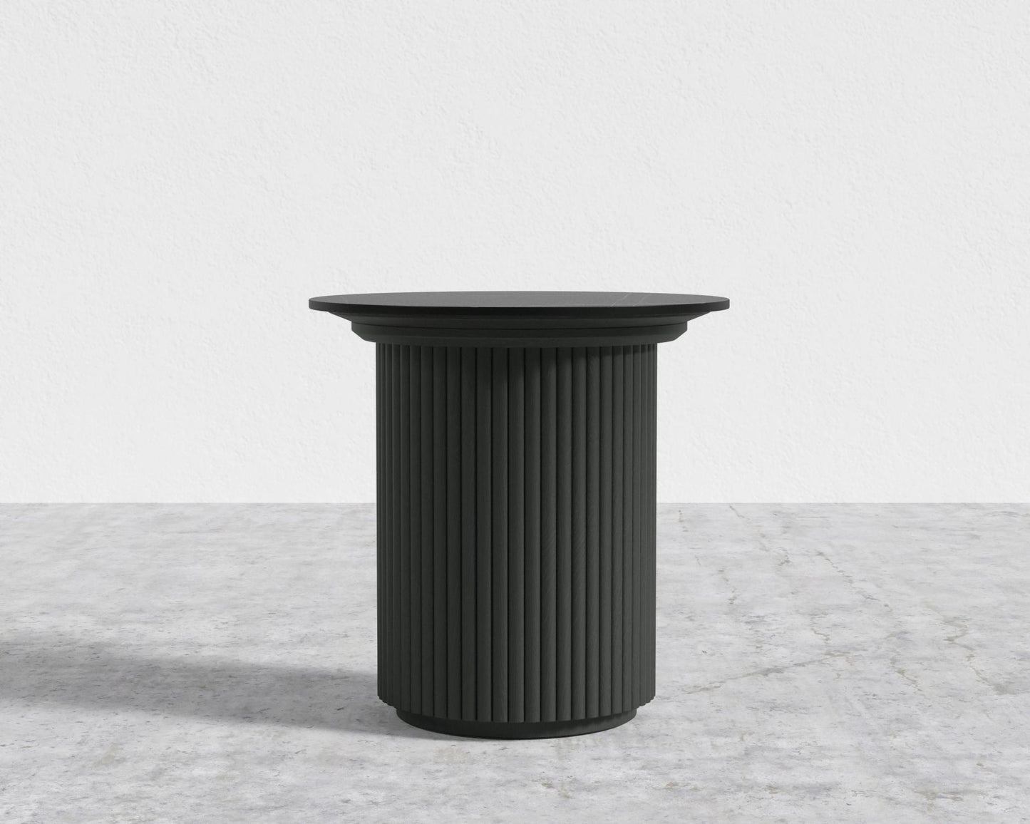 Athena Side Table - Ebony, Black Pietra Ceramic, 22" | 55 cm