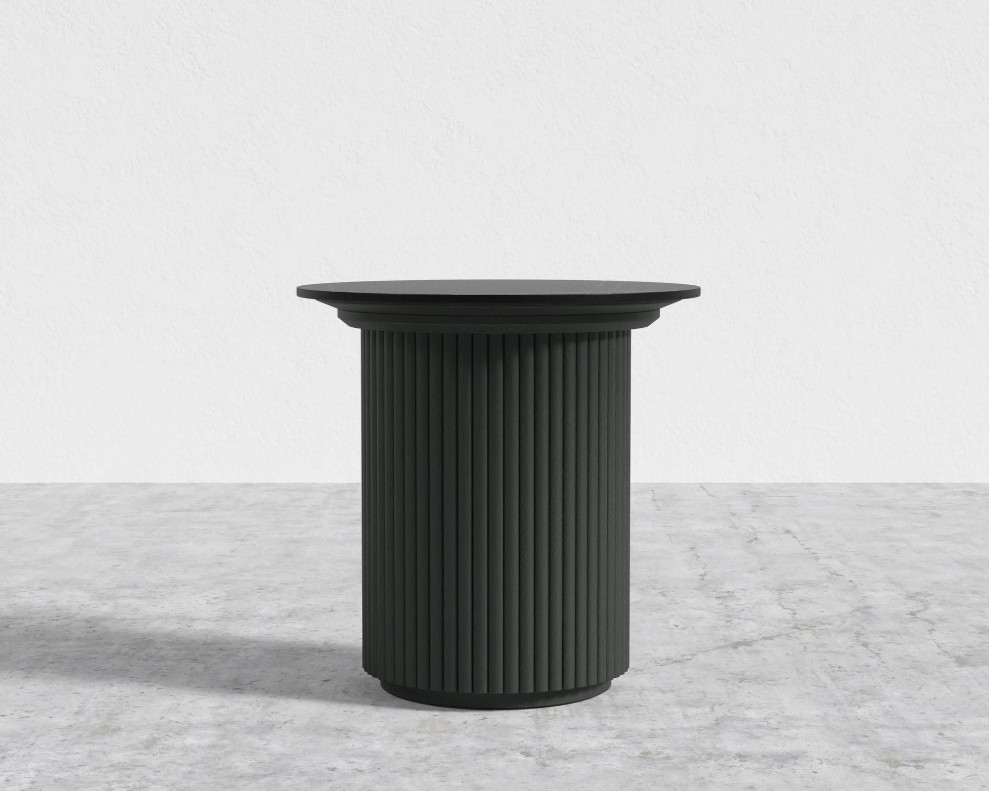 Athena Side Table - Ebony, Black Pietra Ceramic, 22" | 55 cm