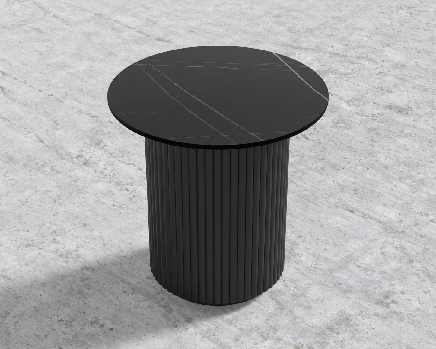 Athena Side Table - Ebony, Black Pietra Ceramic, 22" | 55 cm