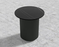 Athena Side Table - Ebony, Black Pietra Ceramic, 22" | 55 cm