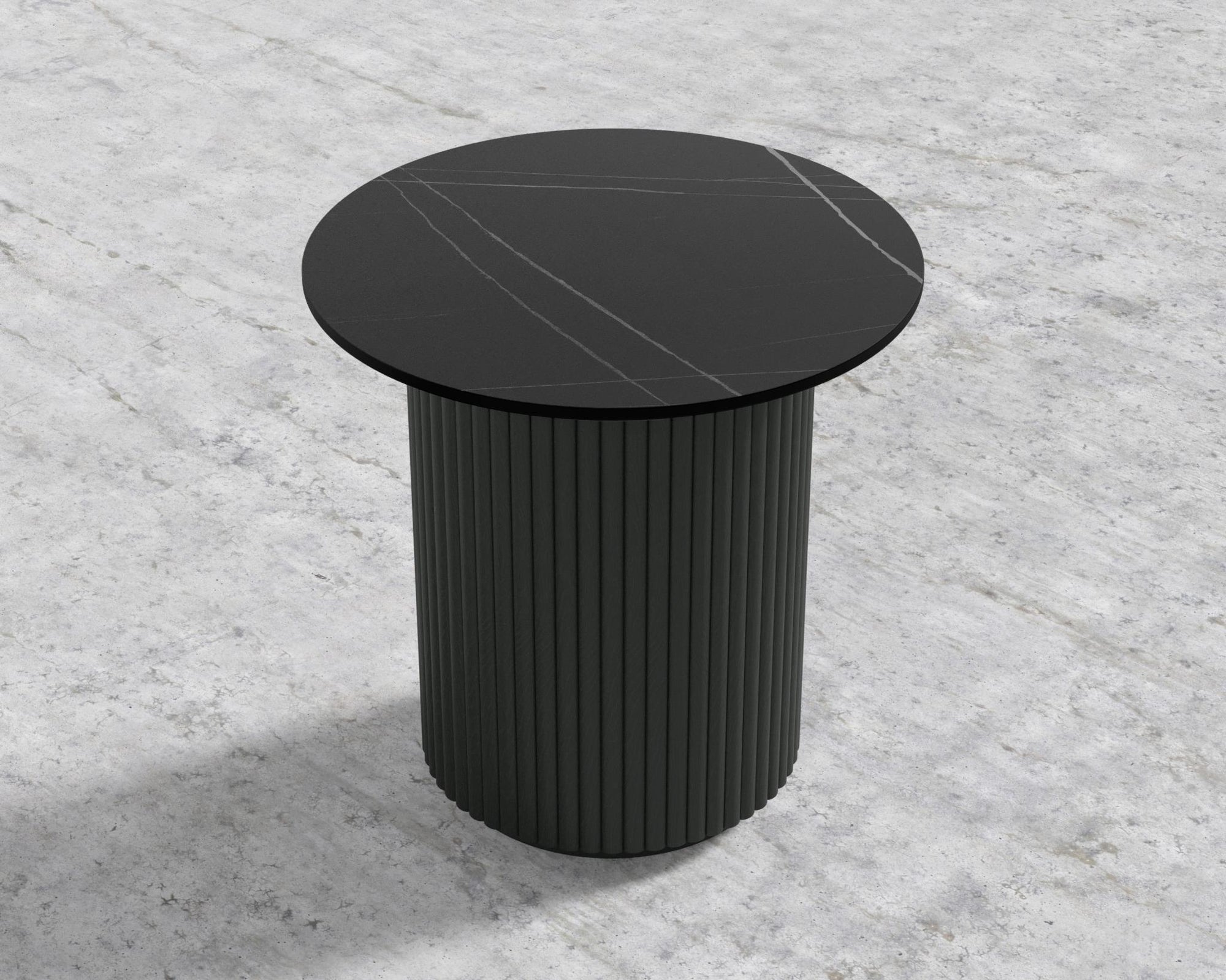 Athena Side Table - Ebony, Black Pietra Ceramic, 22" | 55 cm