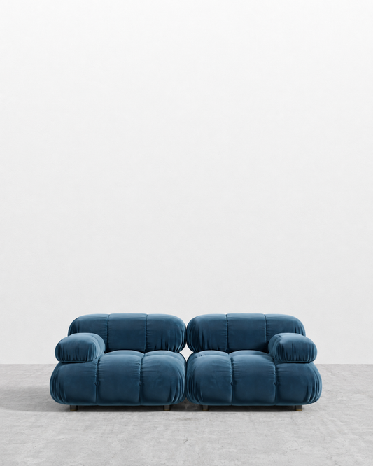 Belia Custom Loveseat - Plush Velvet: Solstice