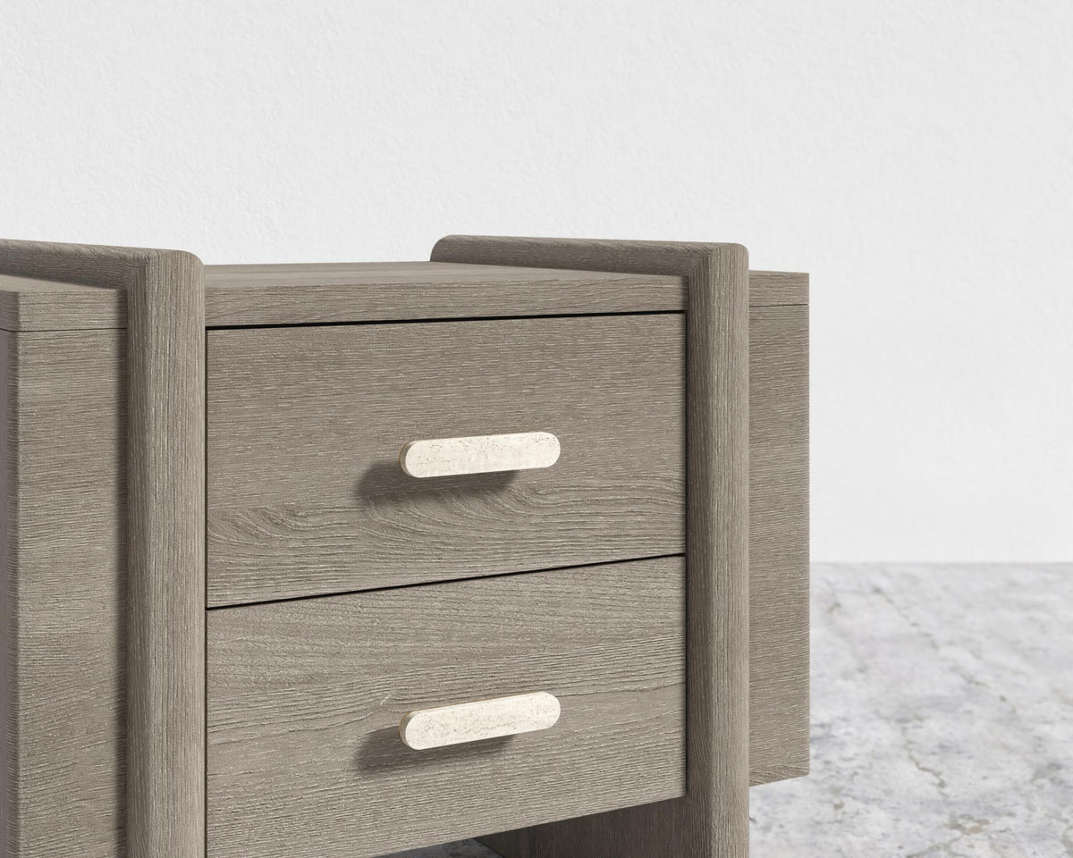Cassia Nightstand - Grey Oak Veneer