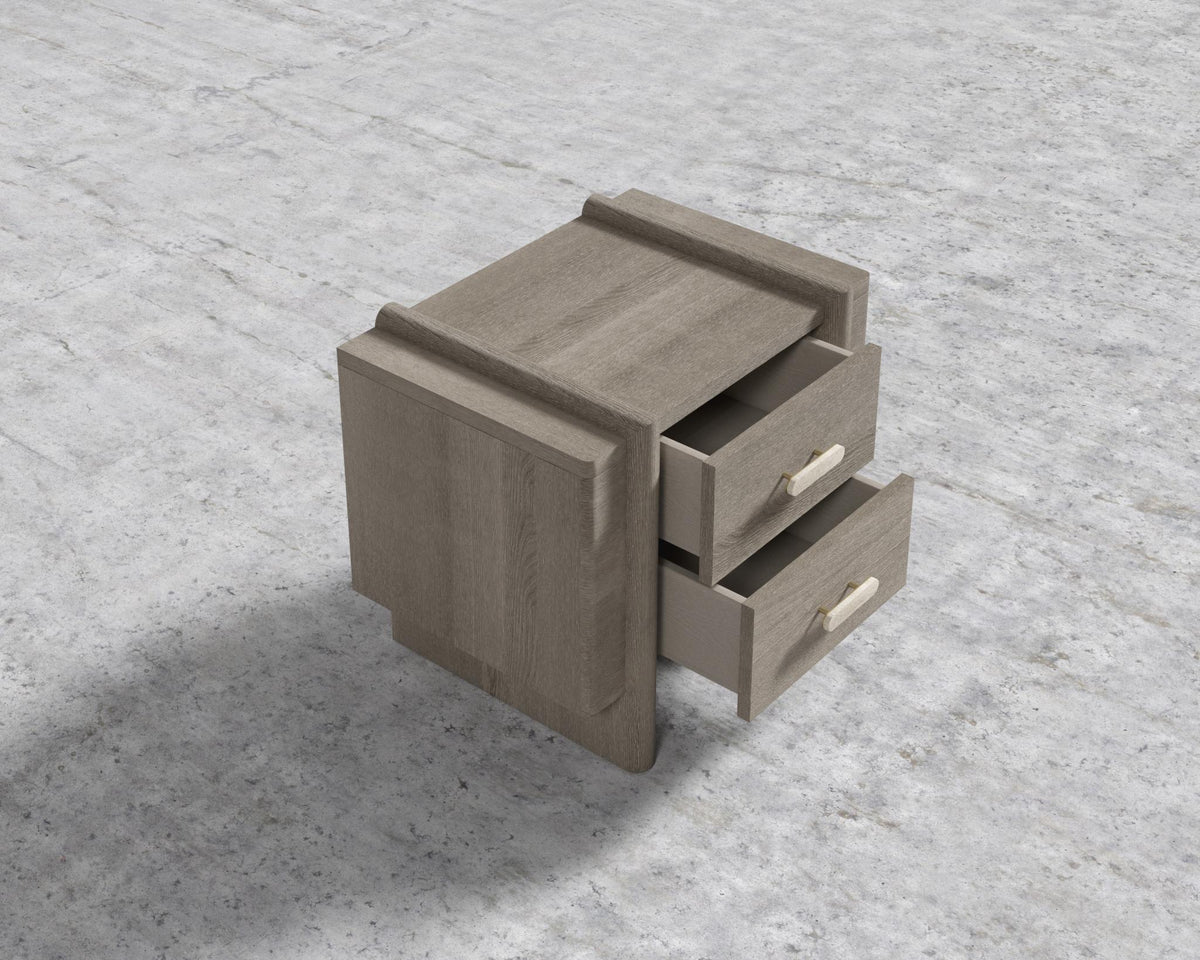 Cassia Nightstand - Grey Oak Veneer