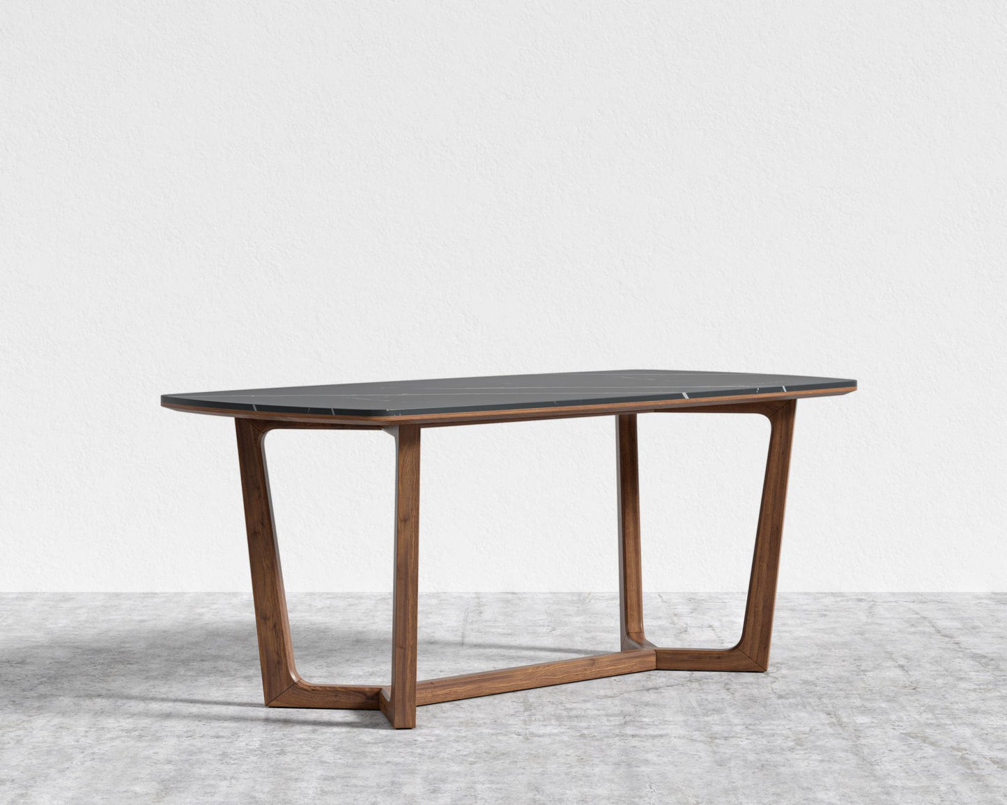 Evelyn Dining Table - Walnut, 71" | 180cm, Black Pietra Ceramic