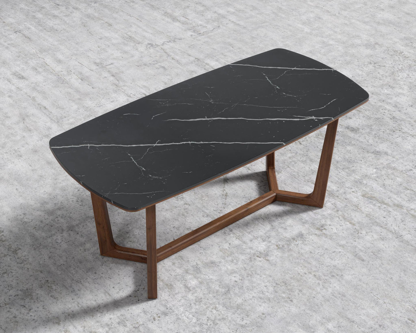 Evelyn Dining Table - Walnut, 71" | 180cm, Black Pietra Ceramic