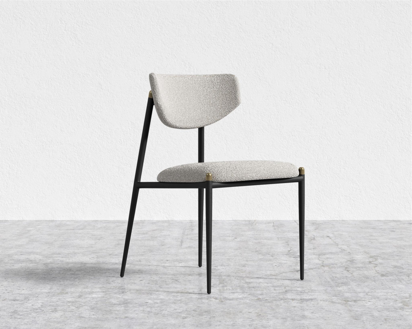Geno Dining Chair - Black - Geno, Chatou Bouclé - Pearl