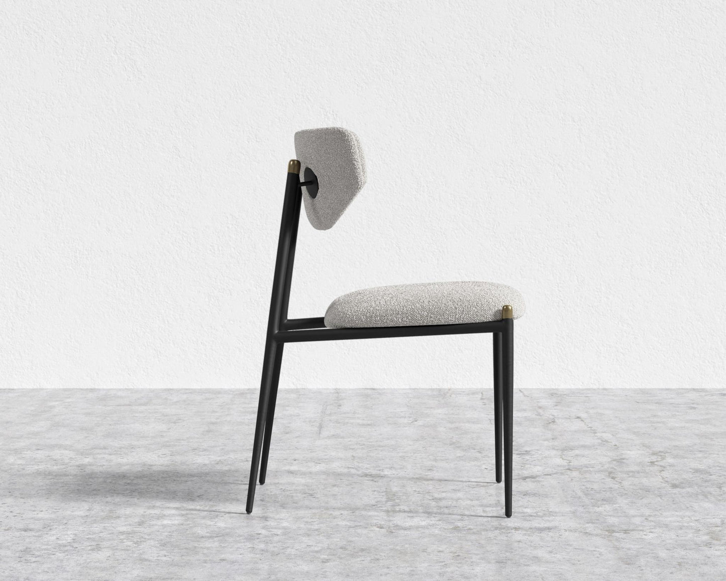 Geno Dining Chair - Black - Geno, Chatou Bouclé - Pearl