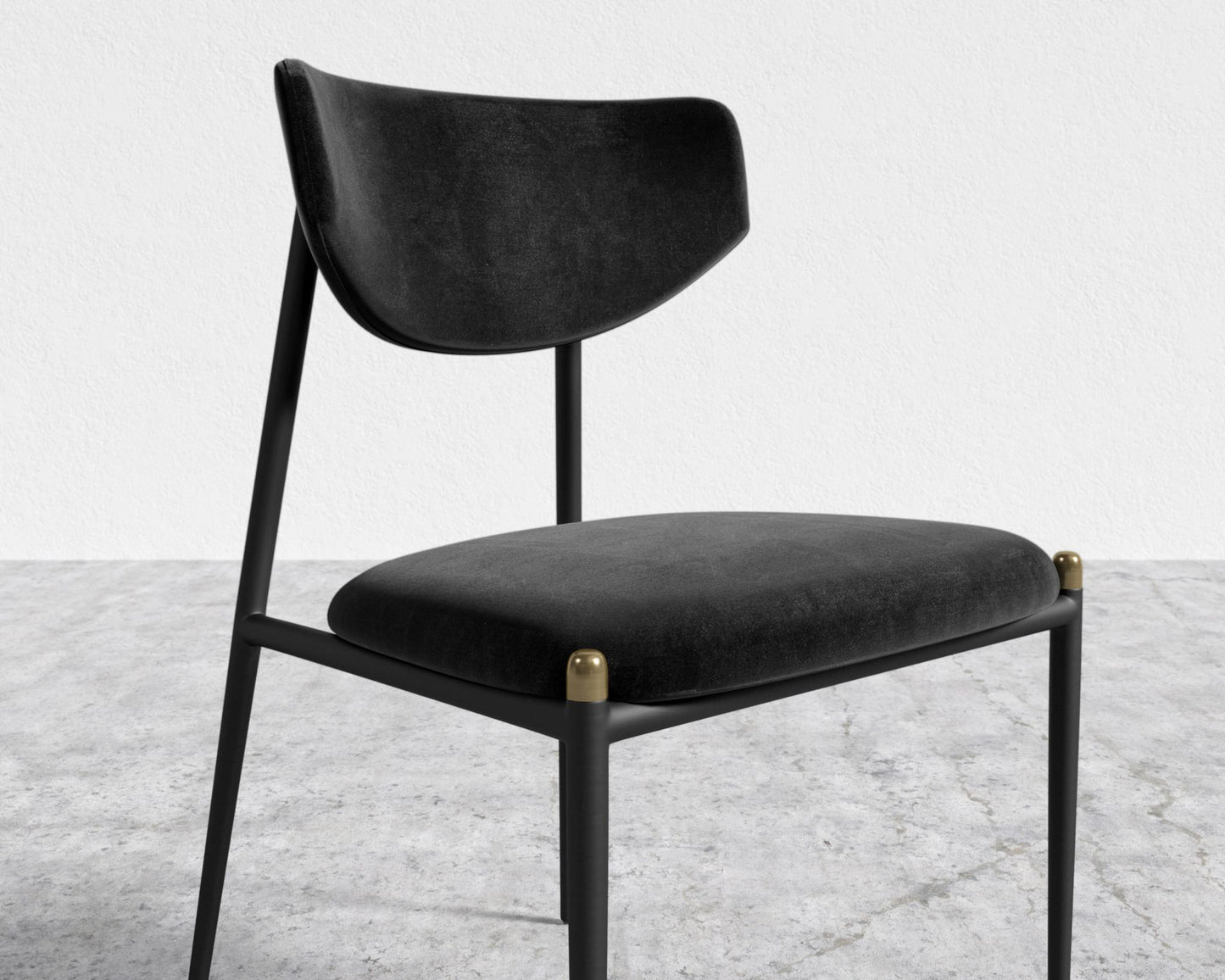 Geno Dining Chair - Black - Geno, Plush Velvet - Black
