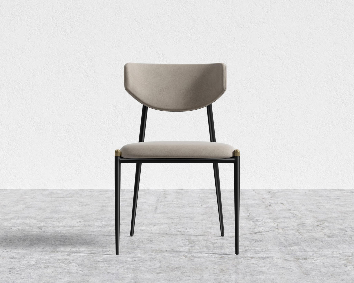Geno Dining Chair - Black - Geno, Venice Vegan Suede - Latte