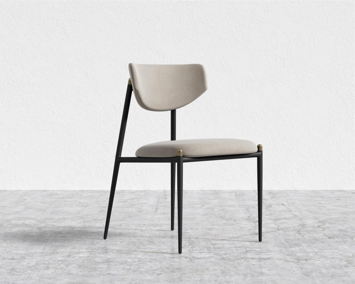 Geno Dining Chair - Black - Geno, Venice Vegan Suede - Latte