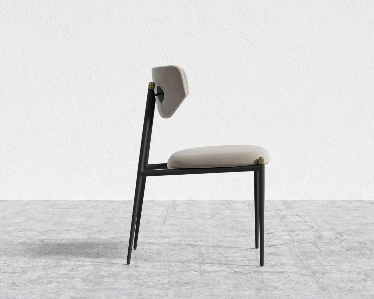 Geno Dining Chair - Black - Geno, Venice Vegan Suede - Latte