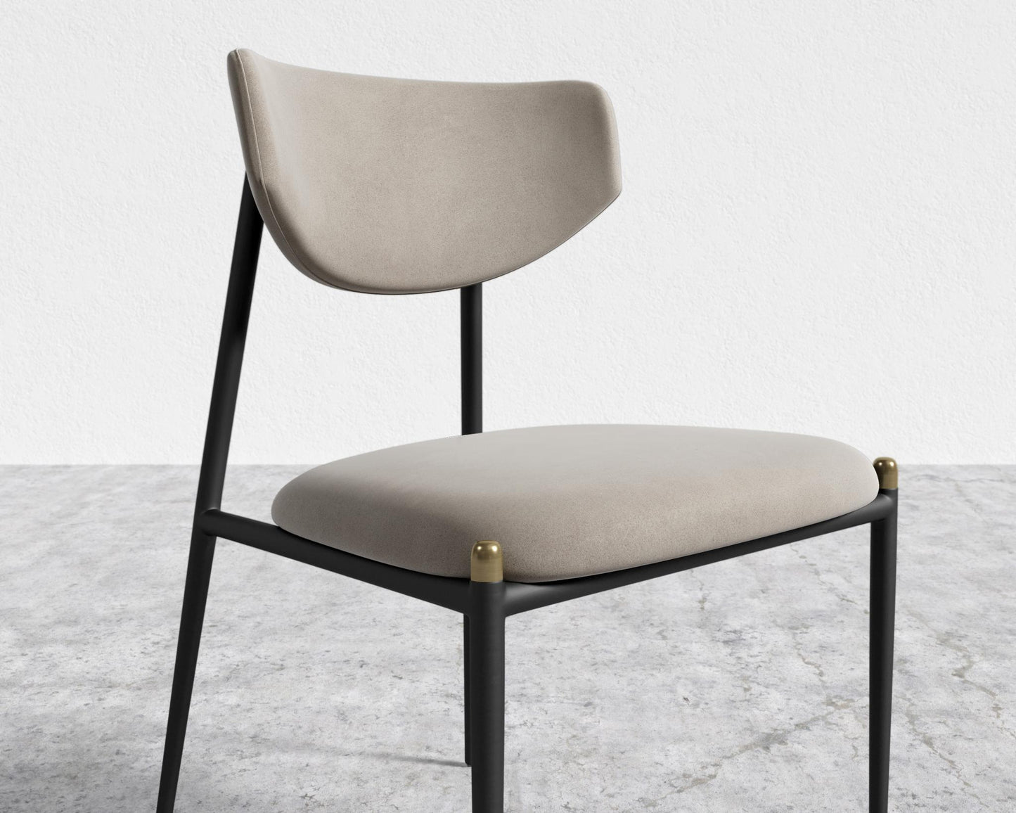 Geno Dining Chair - Black - Geno, Venice Vegan Suede - Latte