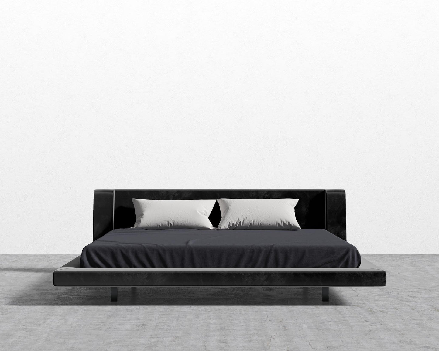 Harper Bed - Plush Velvet - Black, King