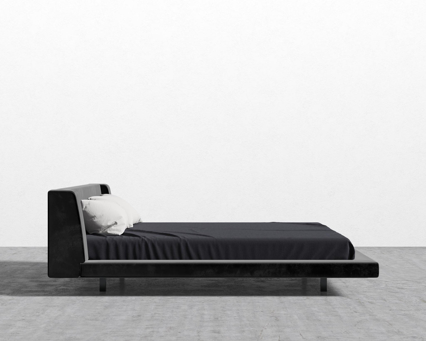 Harper Bed - Plush Velvet - Black, King