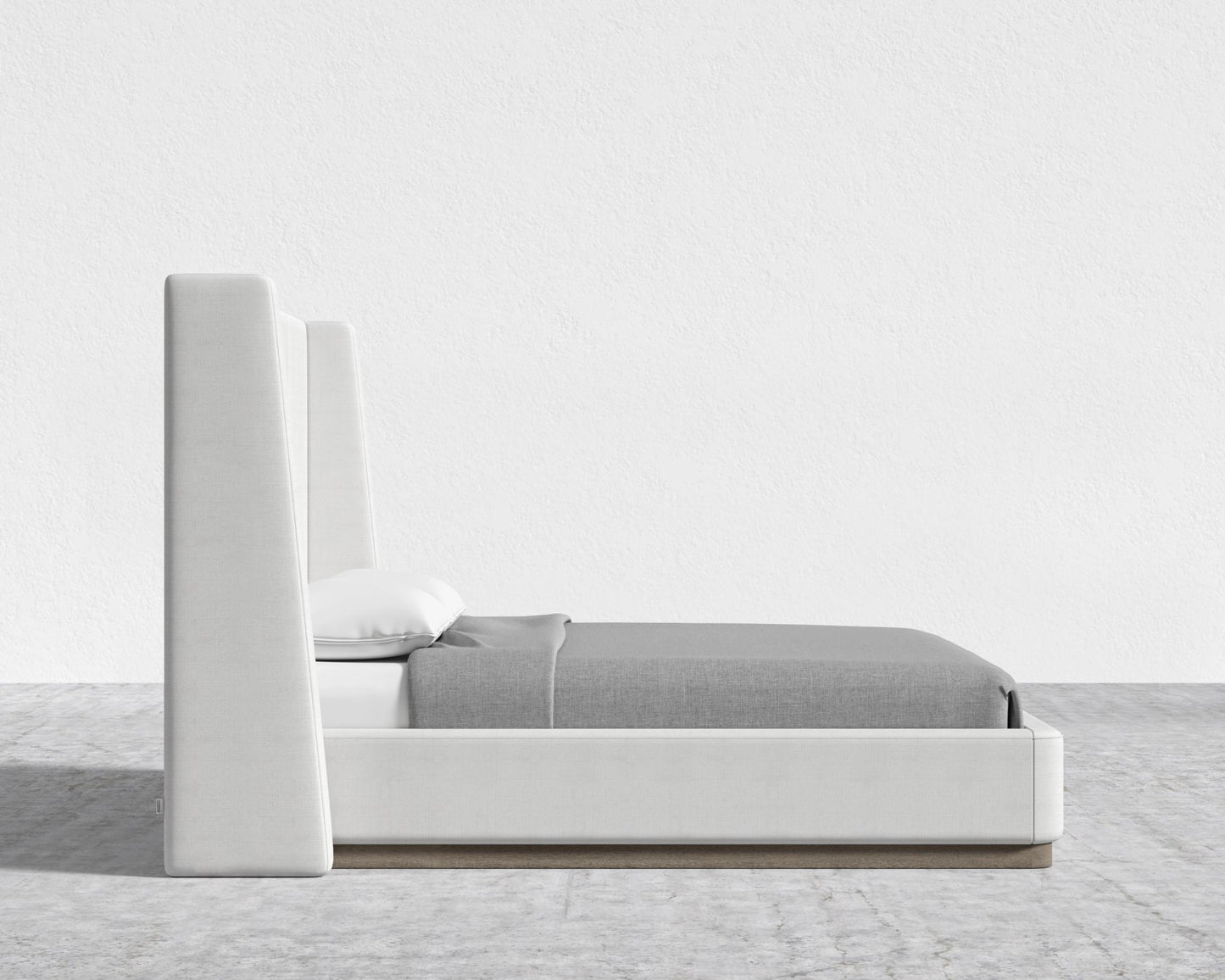 Hera Bed - Grey Oak Veneer, Performance Linen - Swan, King