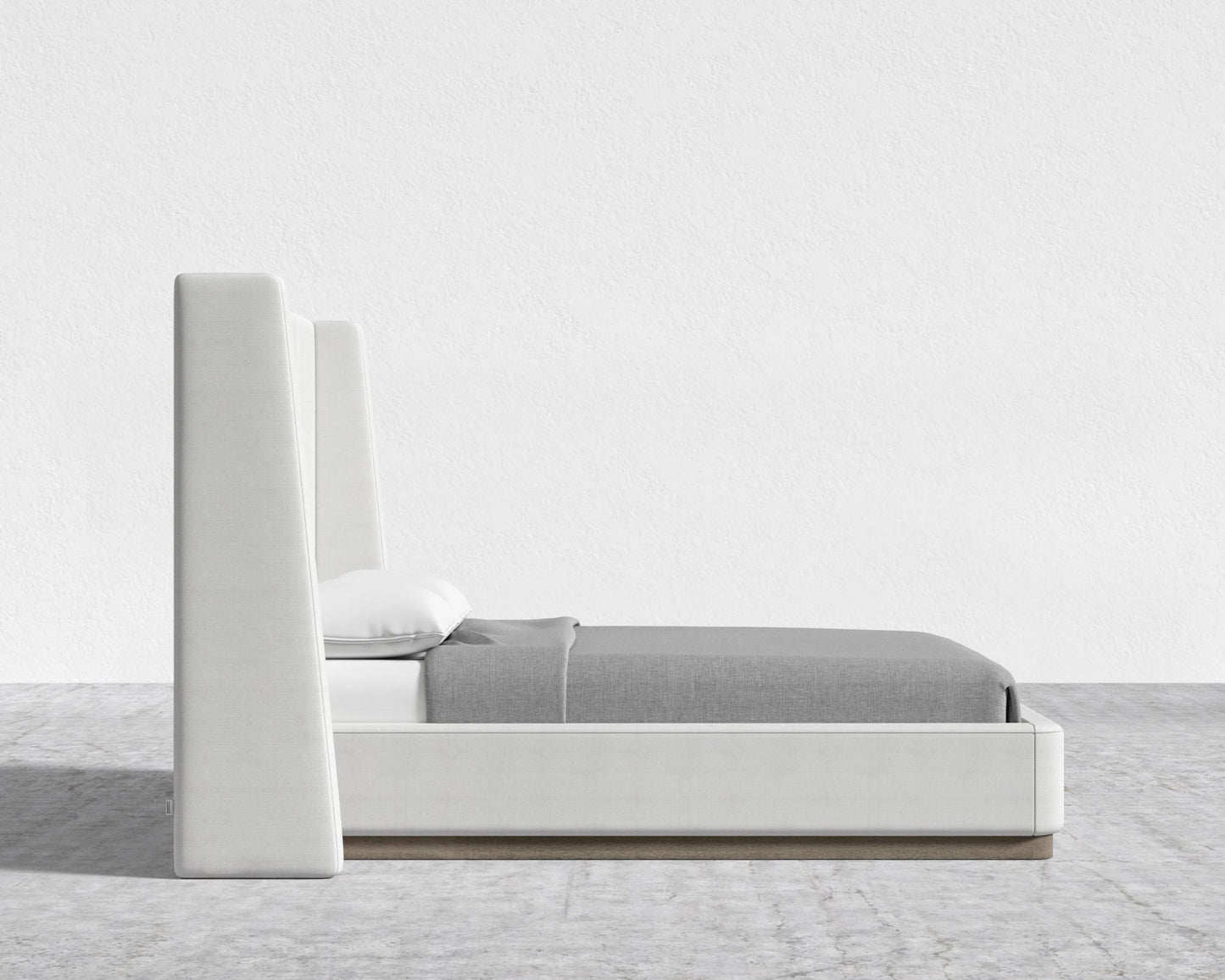 Hera Bed - Grey Oak Veneer, Performance Linen - Swan, King