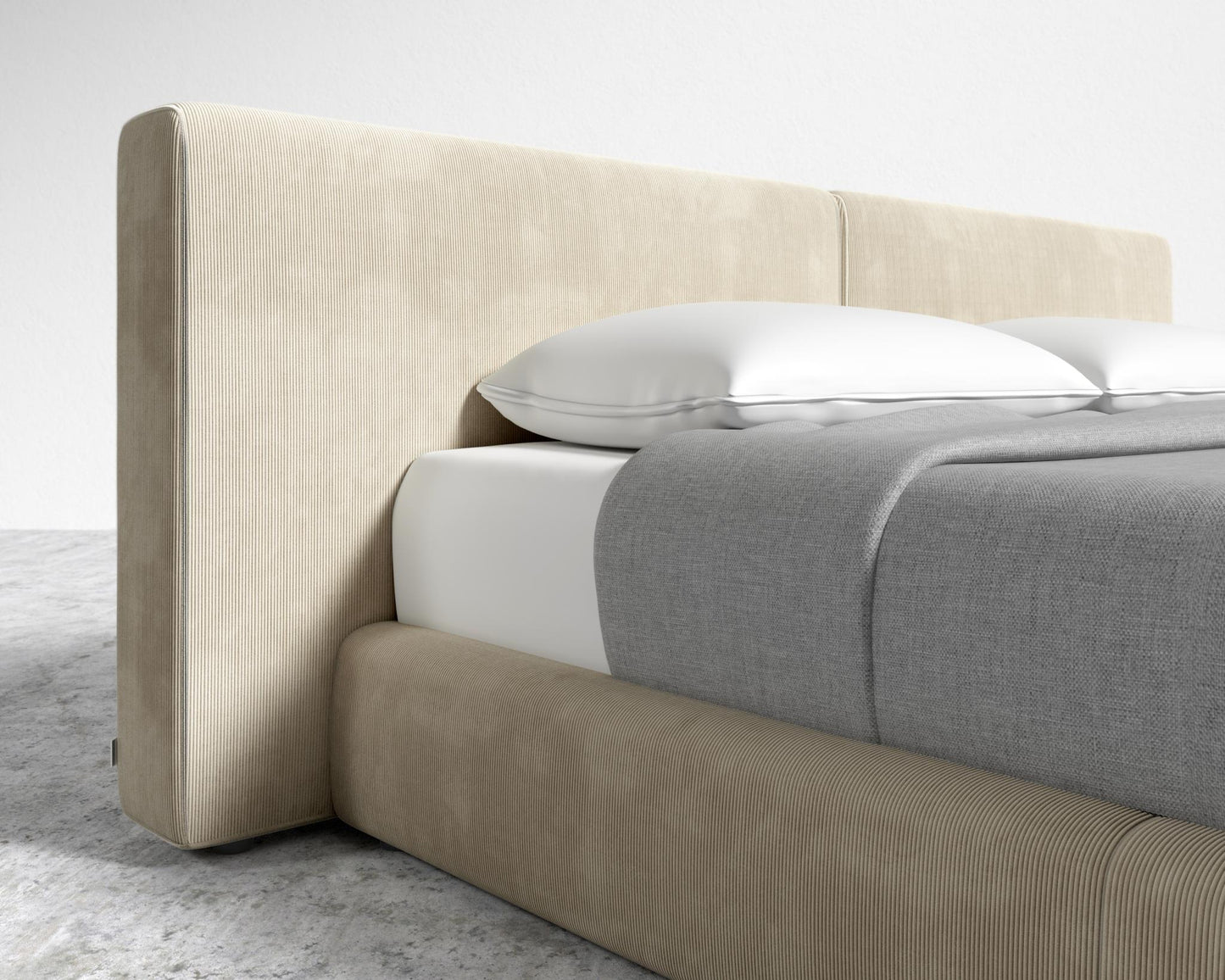 Kaye Slipcover Bed - Corduroy Velvet - Silkstone