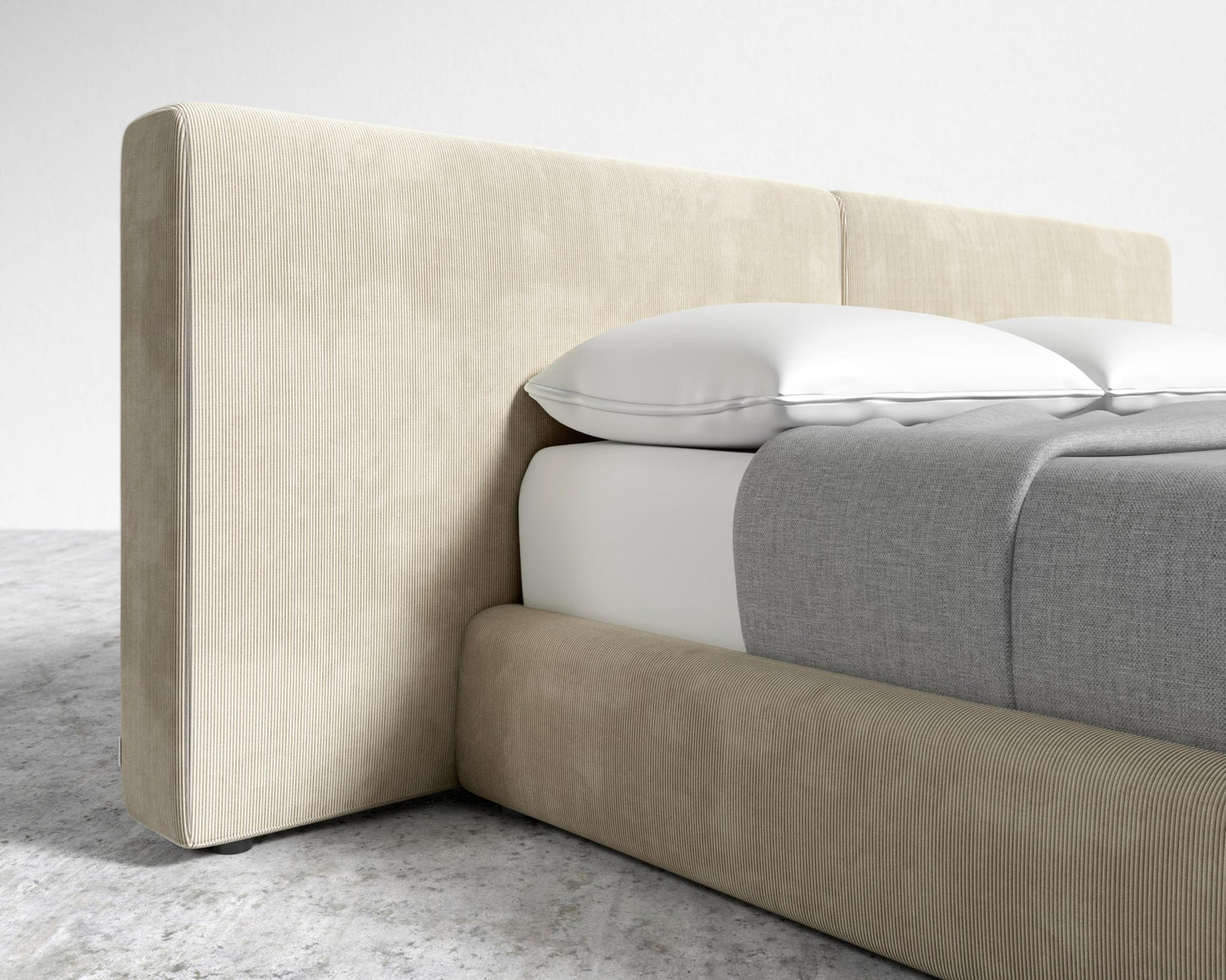 Kaye Slipcover Bed - Corduroy Velvet - Silkstone