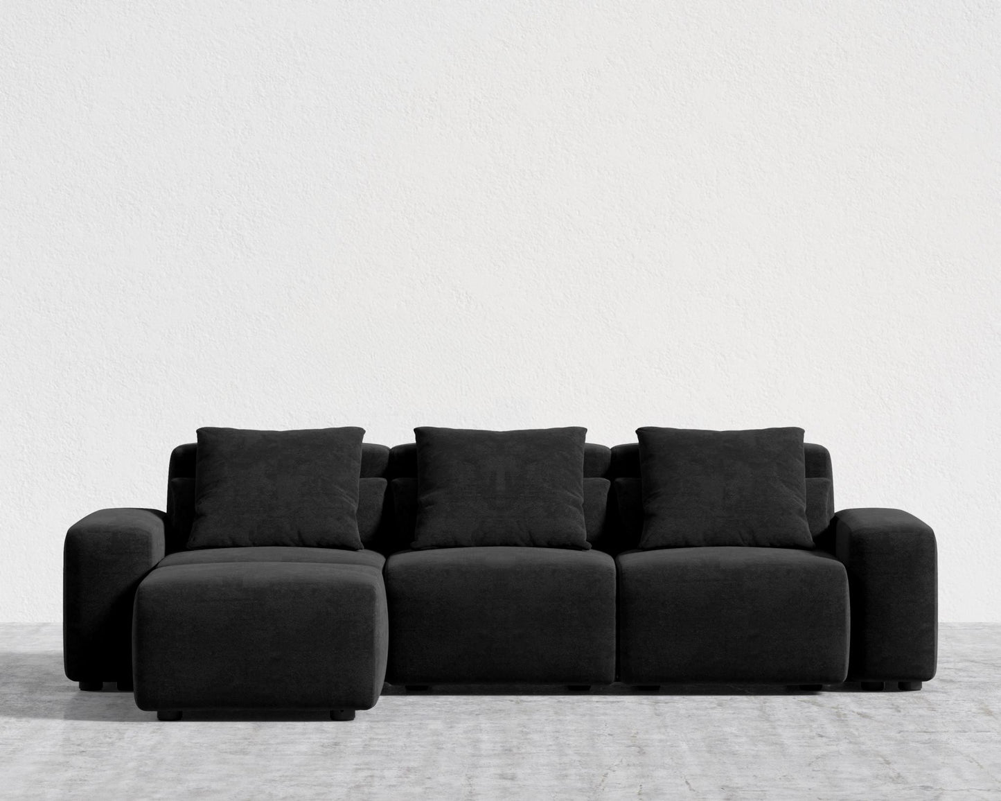 Kaye Sectional Sofa S - Standard, Essential Cloud Weave - Obsidian