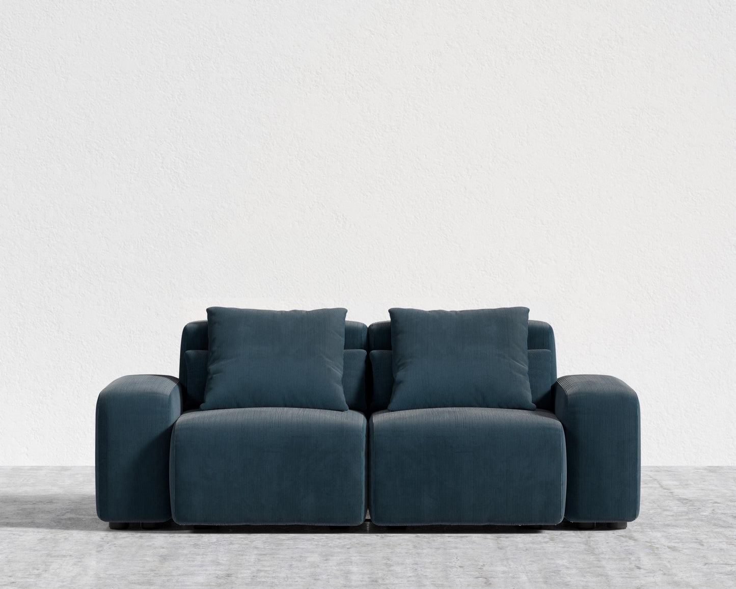 Kaye Sofa S - Standard, Corduroy Velvet - Cadet Blue