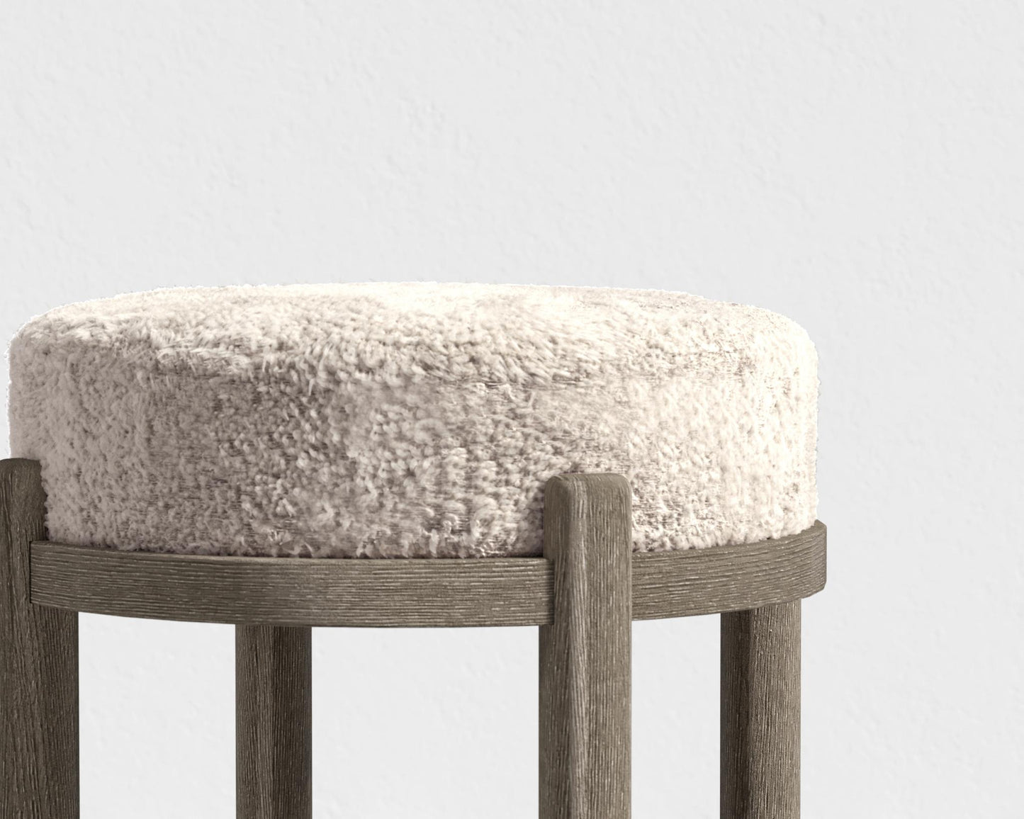 Lana Counter Stool - Grey Oak, Shearling - Almond