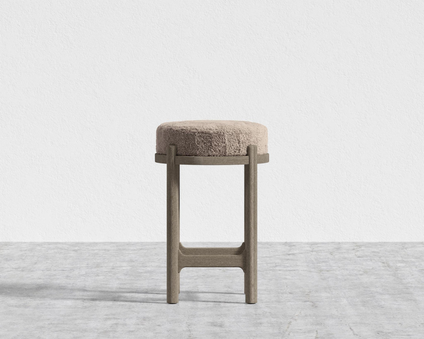 Lana Counter Stool - Ebony, Shearling - Fawn