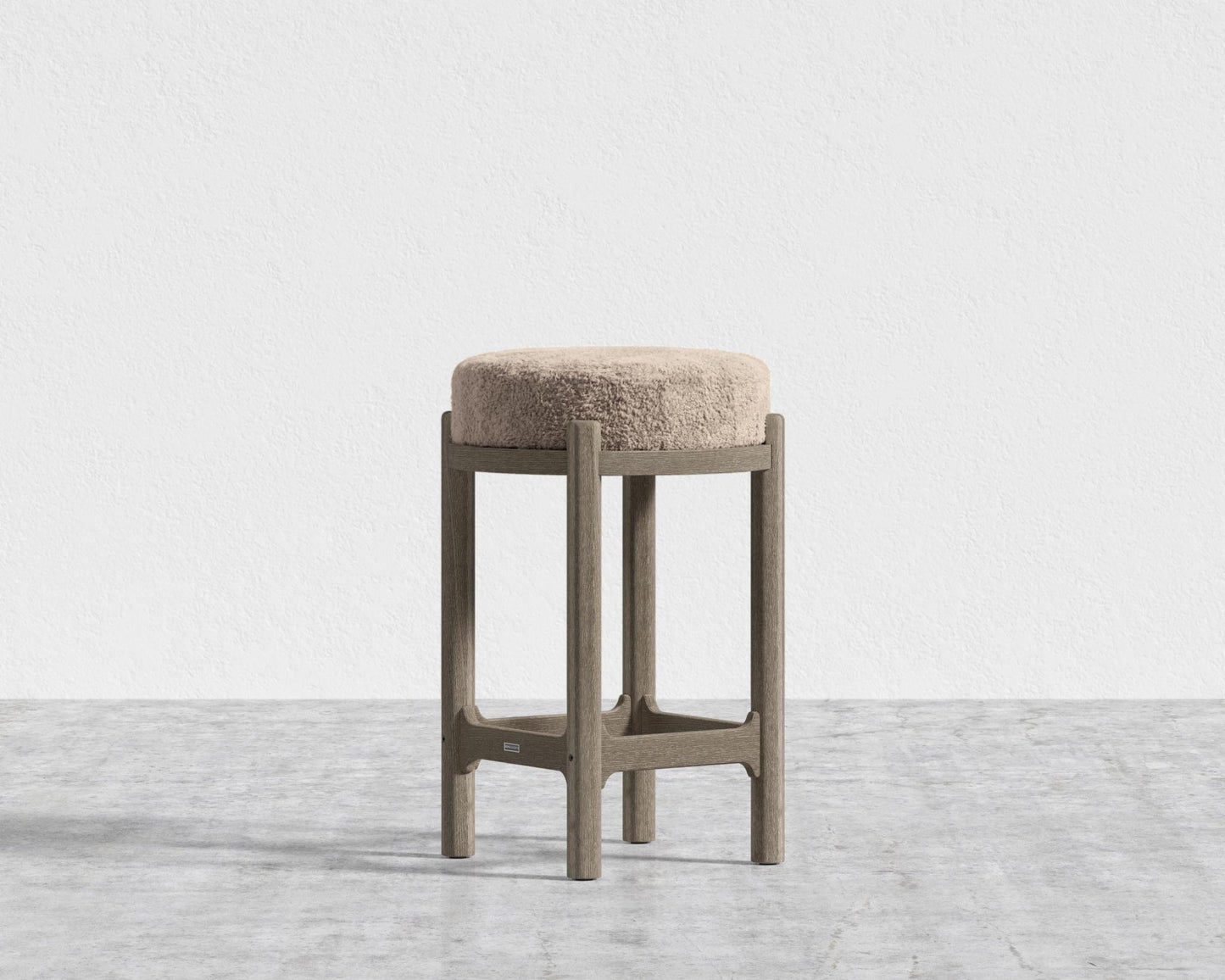 Lana Counter Stool - Ebony, Shearling - Fawn