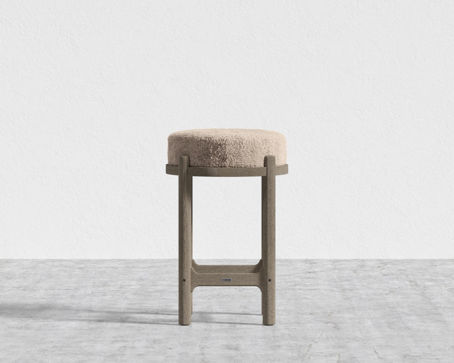Lana Counter Stool - Ebony, Shearling - Fawn