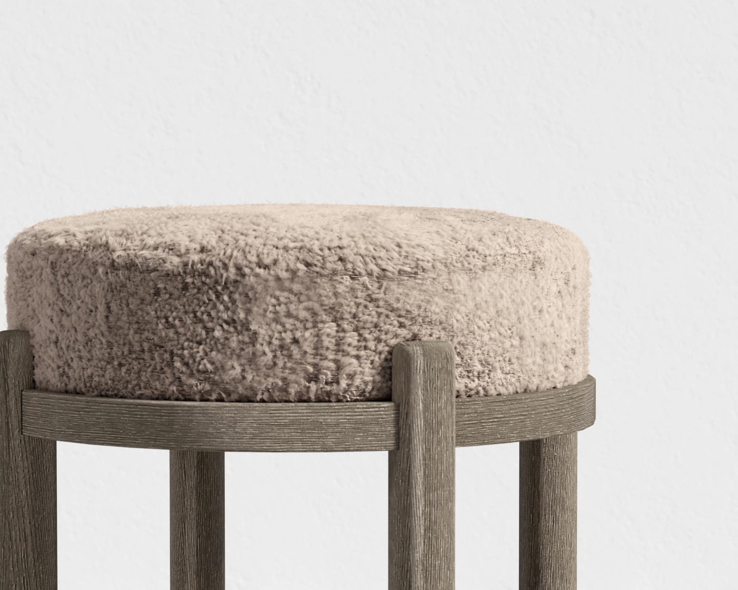 Lana Counter Stool - Ebony, Shearling - Fawn