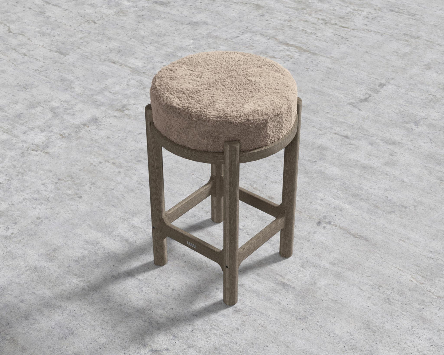 Lana Counter Stool - Ebony, Shearling - Fawn