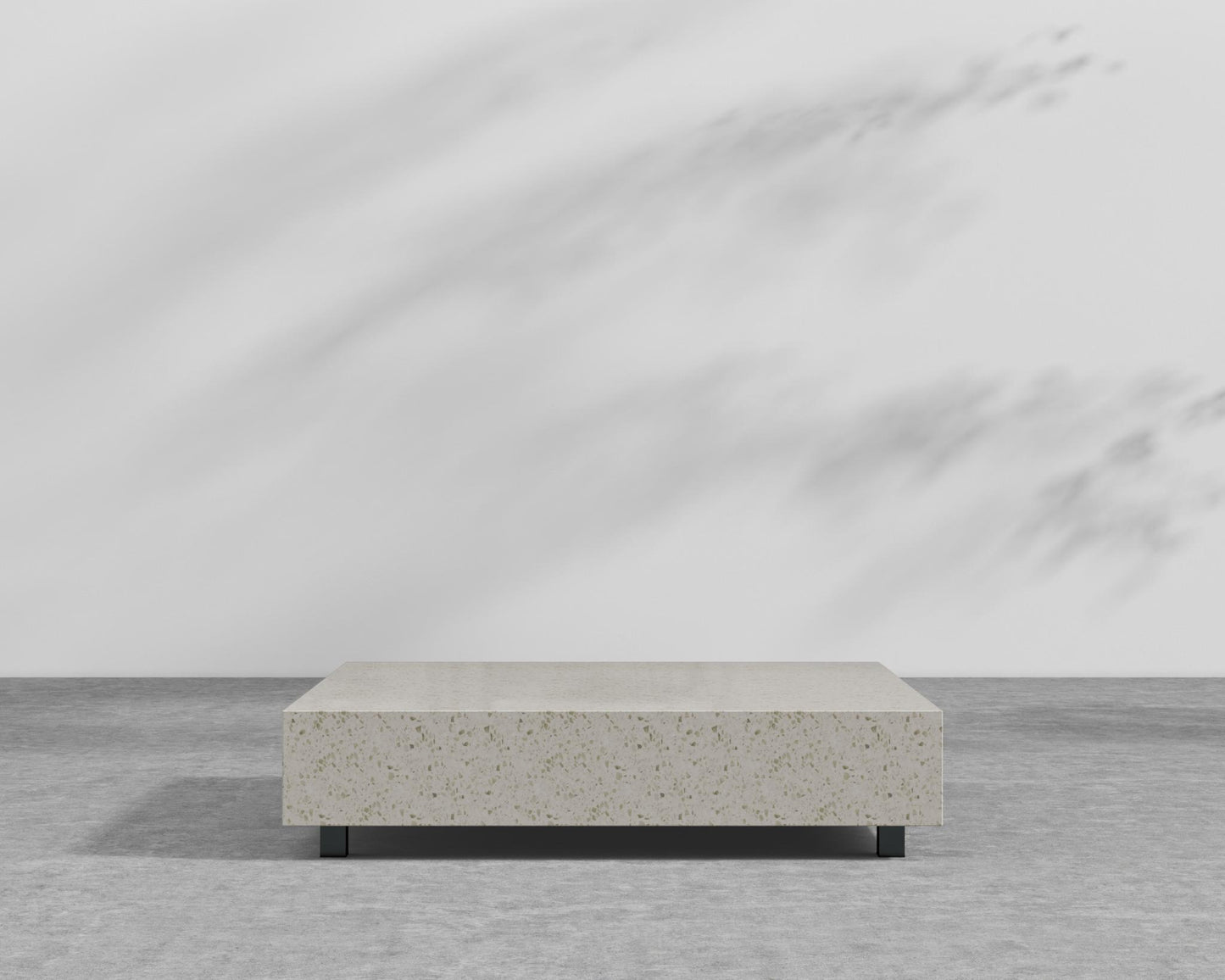 Liza Coffee Table - Black - Liza Outdoor, White Terrazzo, 40" x 40" | 102 x 102cm