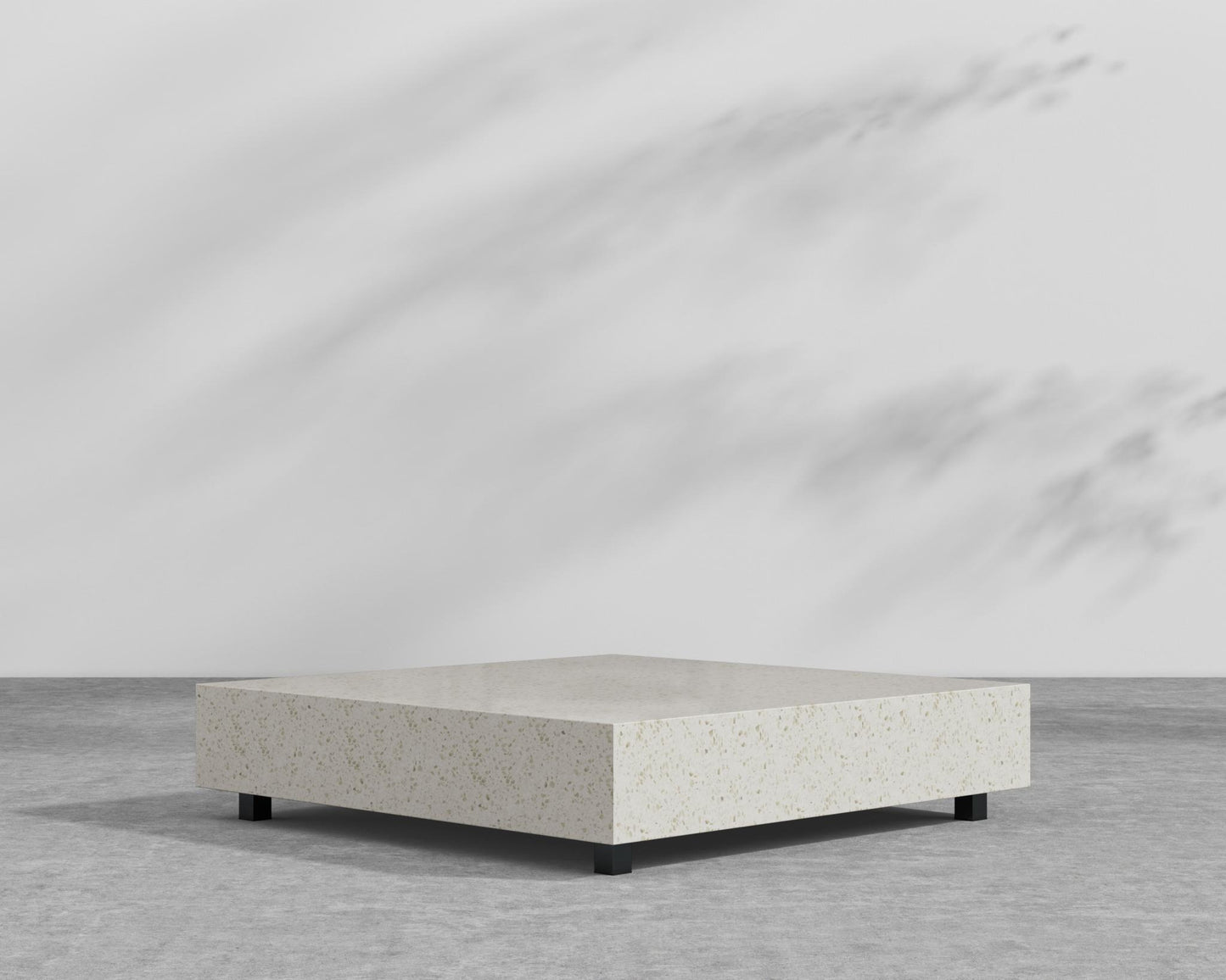 Liza Coffee Table - Black - Liza Outdoor, White Terrazzo, 40" x 40" | 102 x 102cm