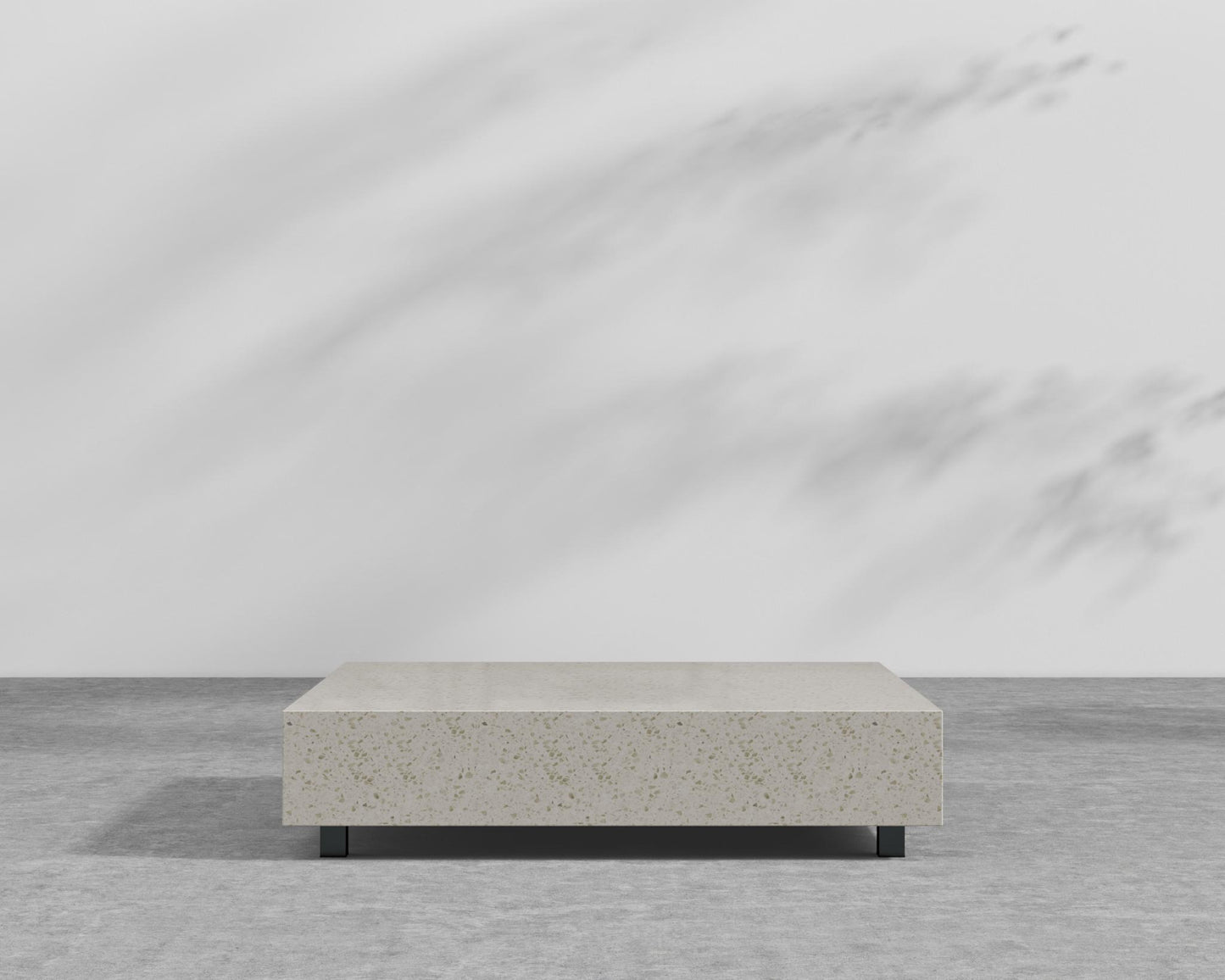 Liza Coffee Table - Black - Liza Outdoor, White Terrazzo, 40" x 40" | 102 x 102cm