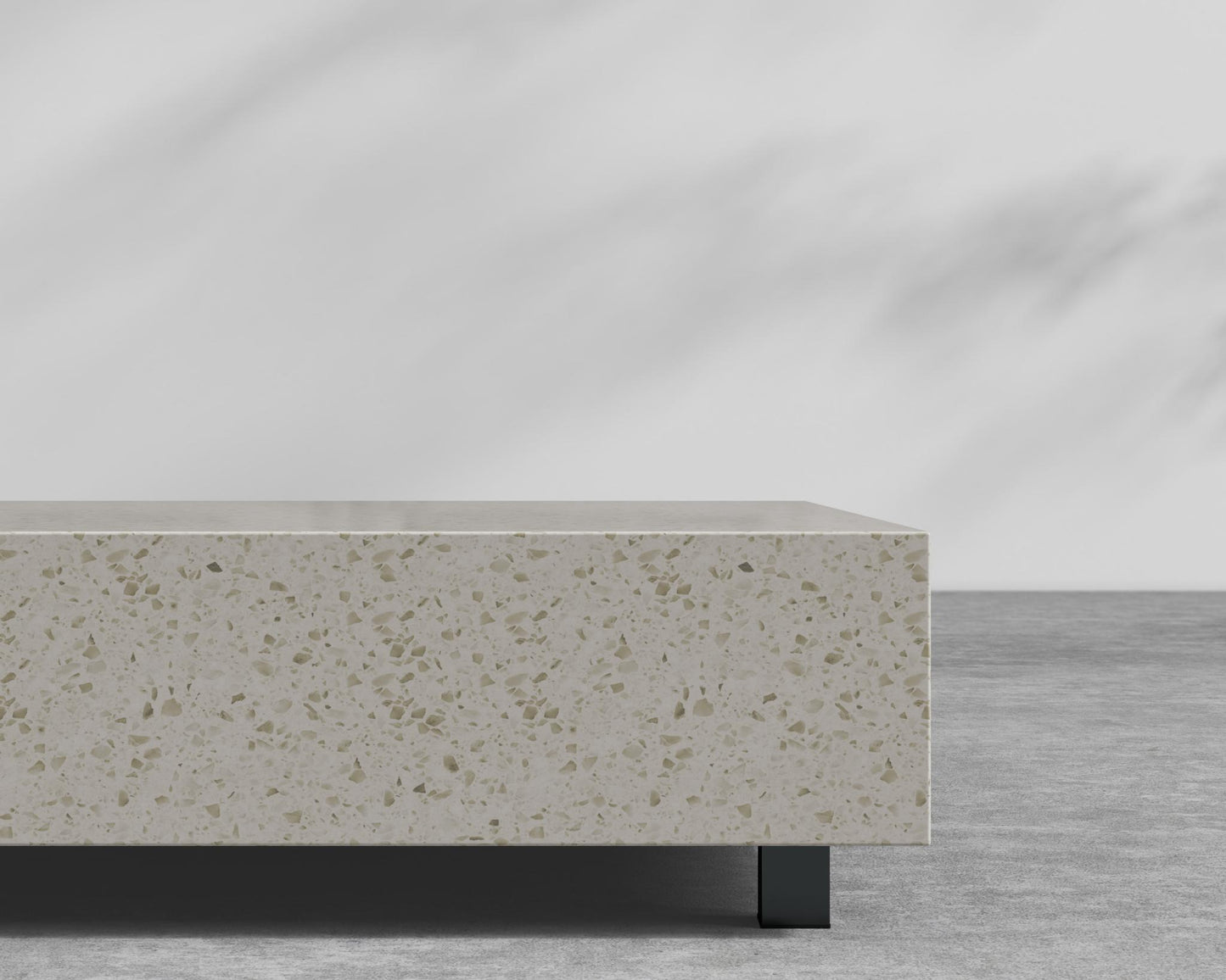 Liza Coffee Table - Black - Liza Outdoor, White Terrazzo, 40" x 40" | 102 x 102cm