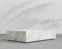 Liza Coffee Table Grande - Black - Liza Outdoor, 40" x 40" | 102 x 102cm, White Calacatta Ceramic