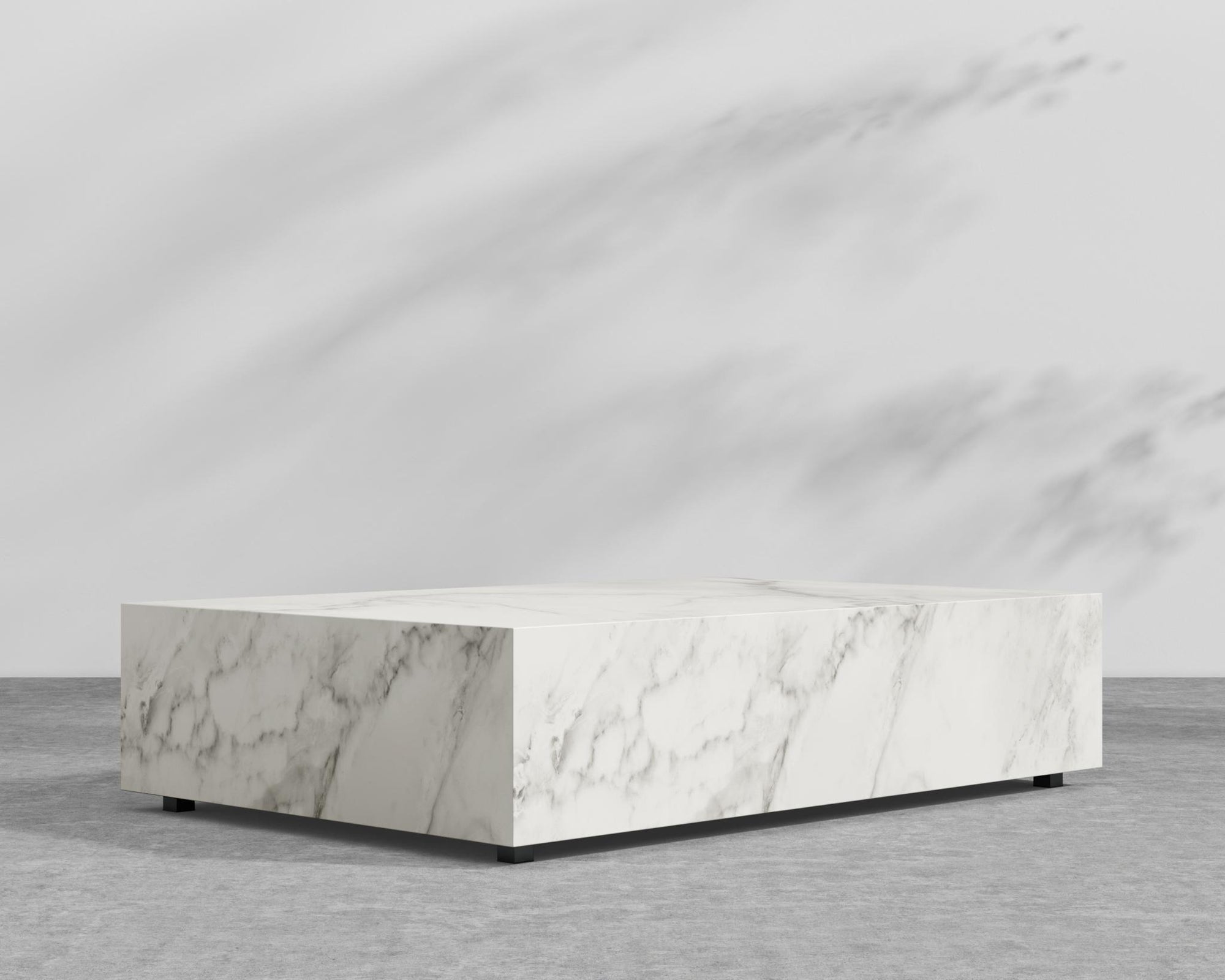 Liza Coffee Table Grande - Black - Liza Outdoor, 40" x 40" | 102 x 102cm, White Calacatta Ceramic