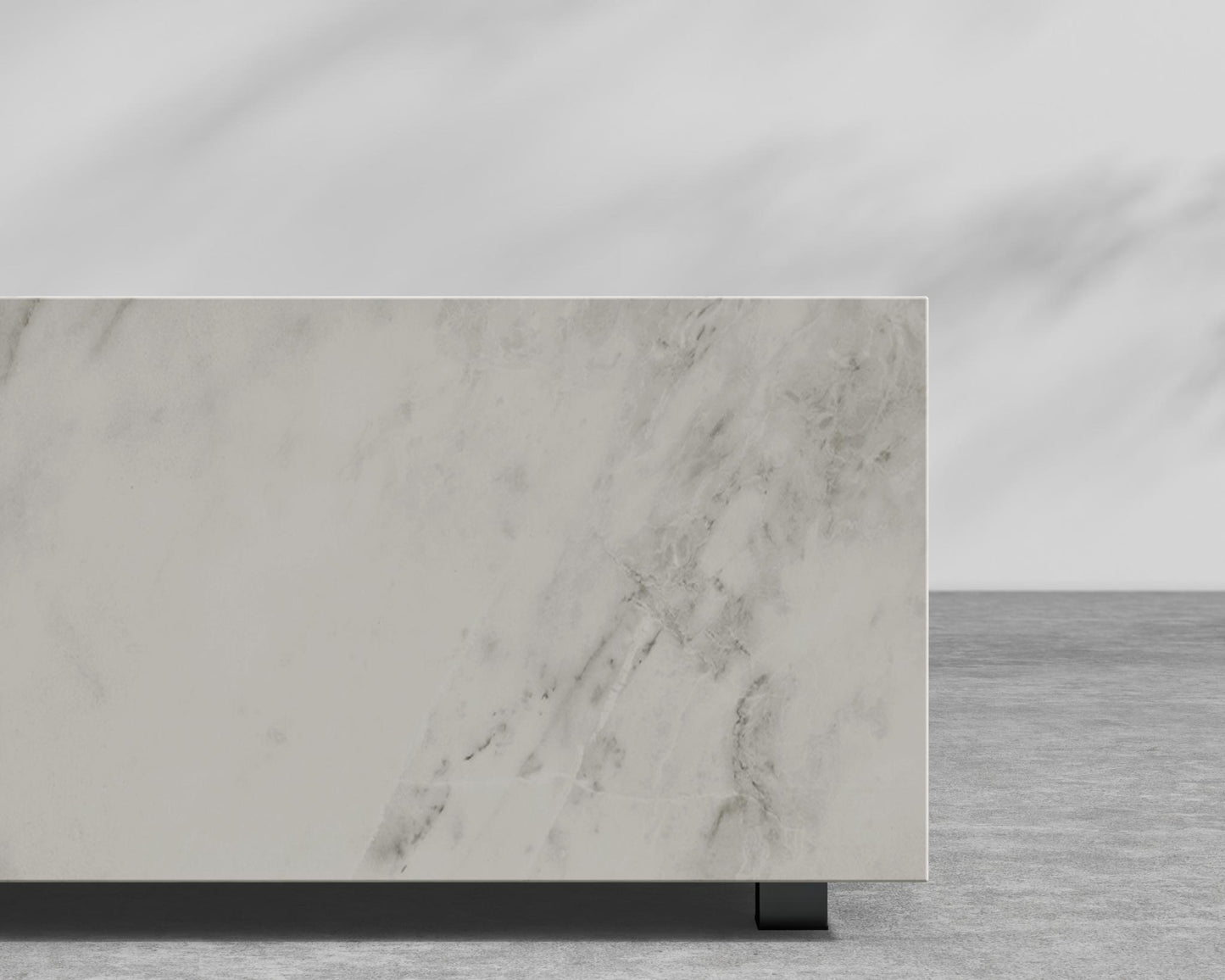 Liza Coffee Table Grande - Black - Liza Outdoor, 40" x 40" | 102 x 102cm, White Calacatta Ceramic