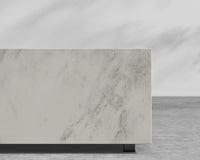 Liza Coffee Table Grande - Black - Liza Outdoor, 40" x 40" | 102 x 102cm, White Calacatta Ceramic