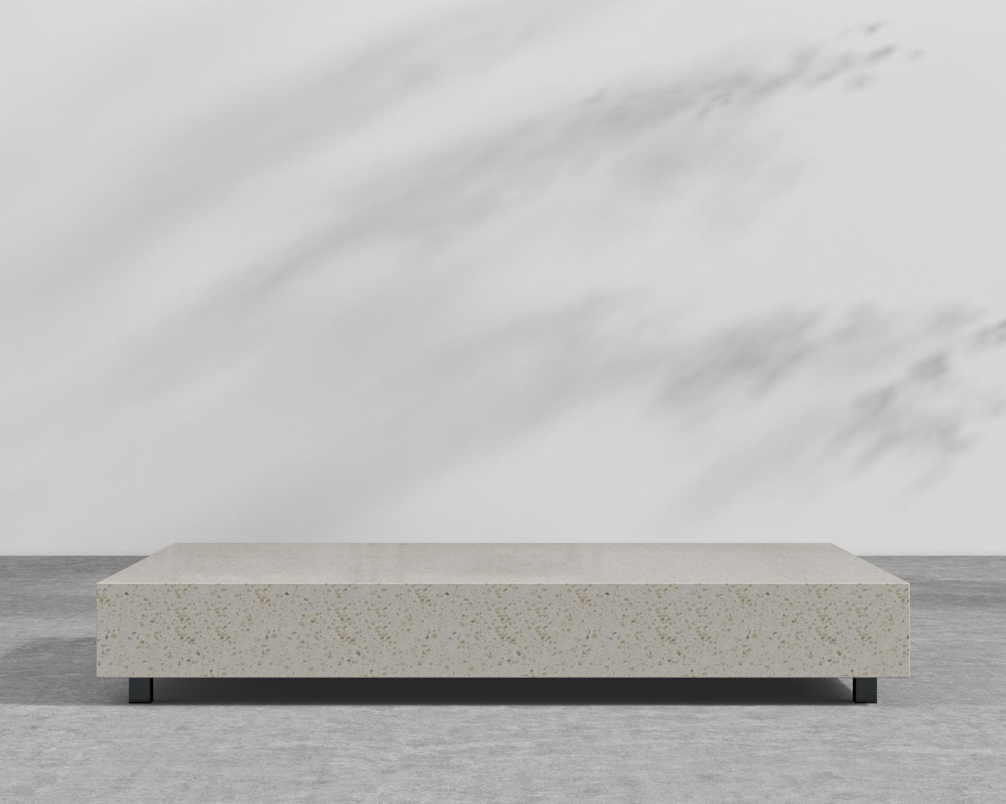Liza Coffee Table - Black - Liza Outdoor, White Terrazzo, 40" x 40" | 102 x 102cm