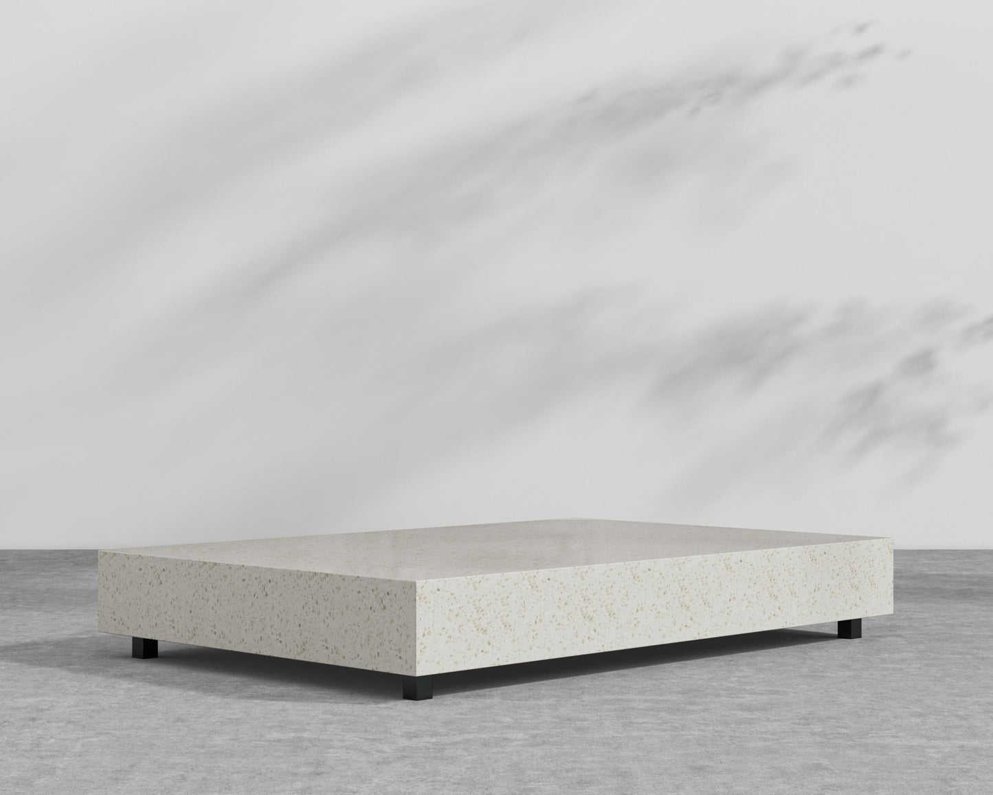 Liza Coffee Table - Black - Liza Outdoor, White Terrazzo, 40" x 40" | 102 x 102cm