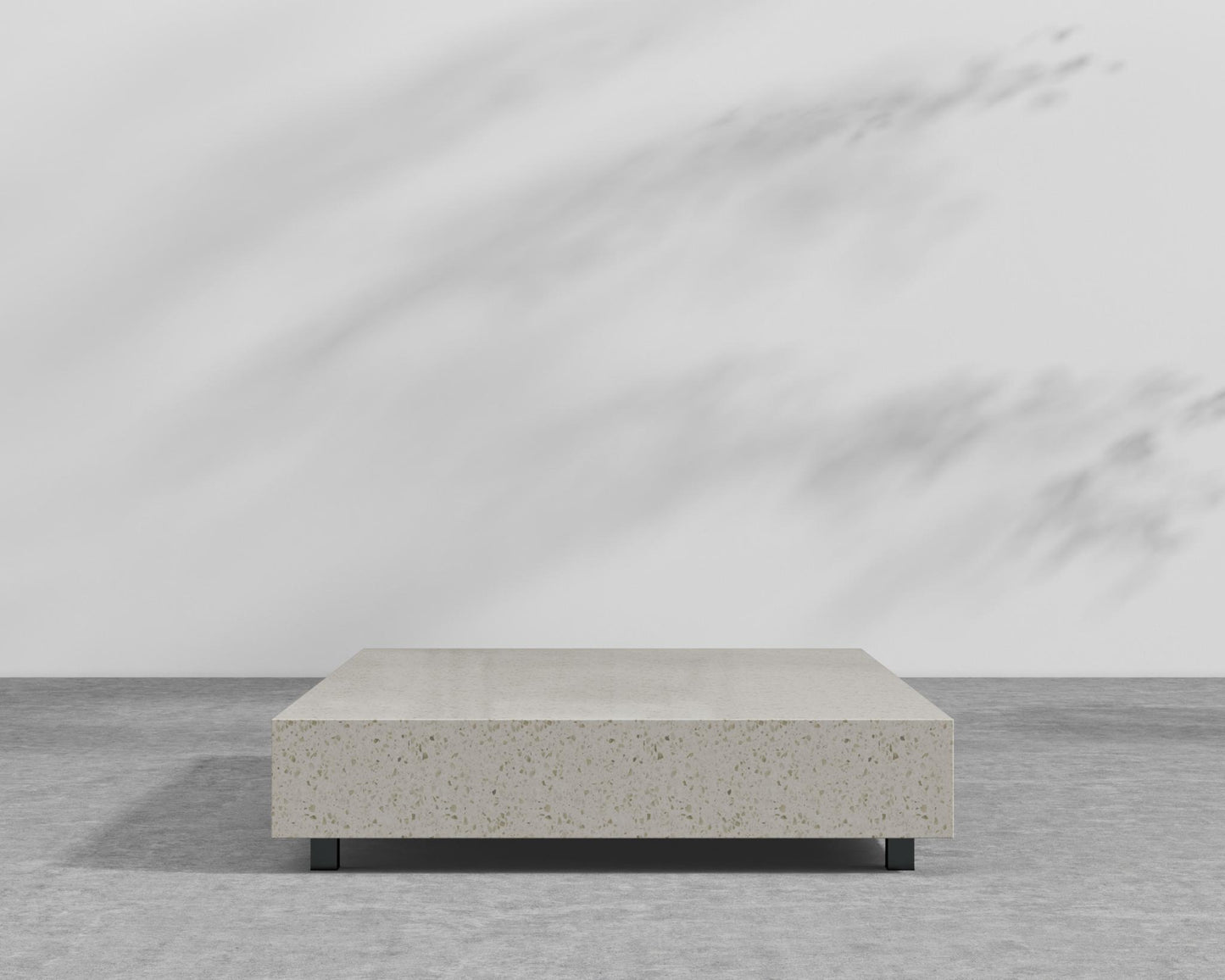 Liza Coffee Table - Black - Liza Outdoor, White Terrazzo, 40" x 40" | 102 x 102cm
