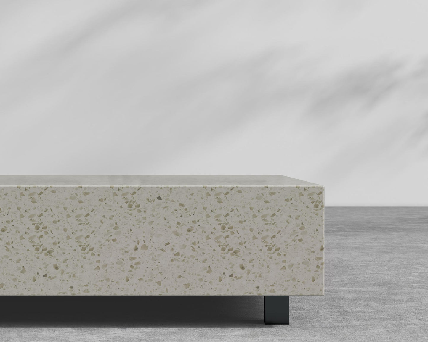 Liza Coffee Table - Black - Liza Outdoor, White Terrazzo, 40" x 40" | 102 x 102cm